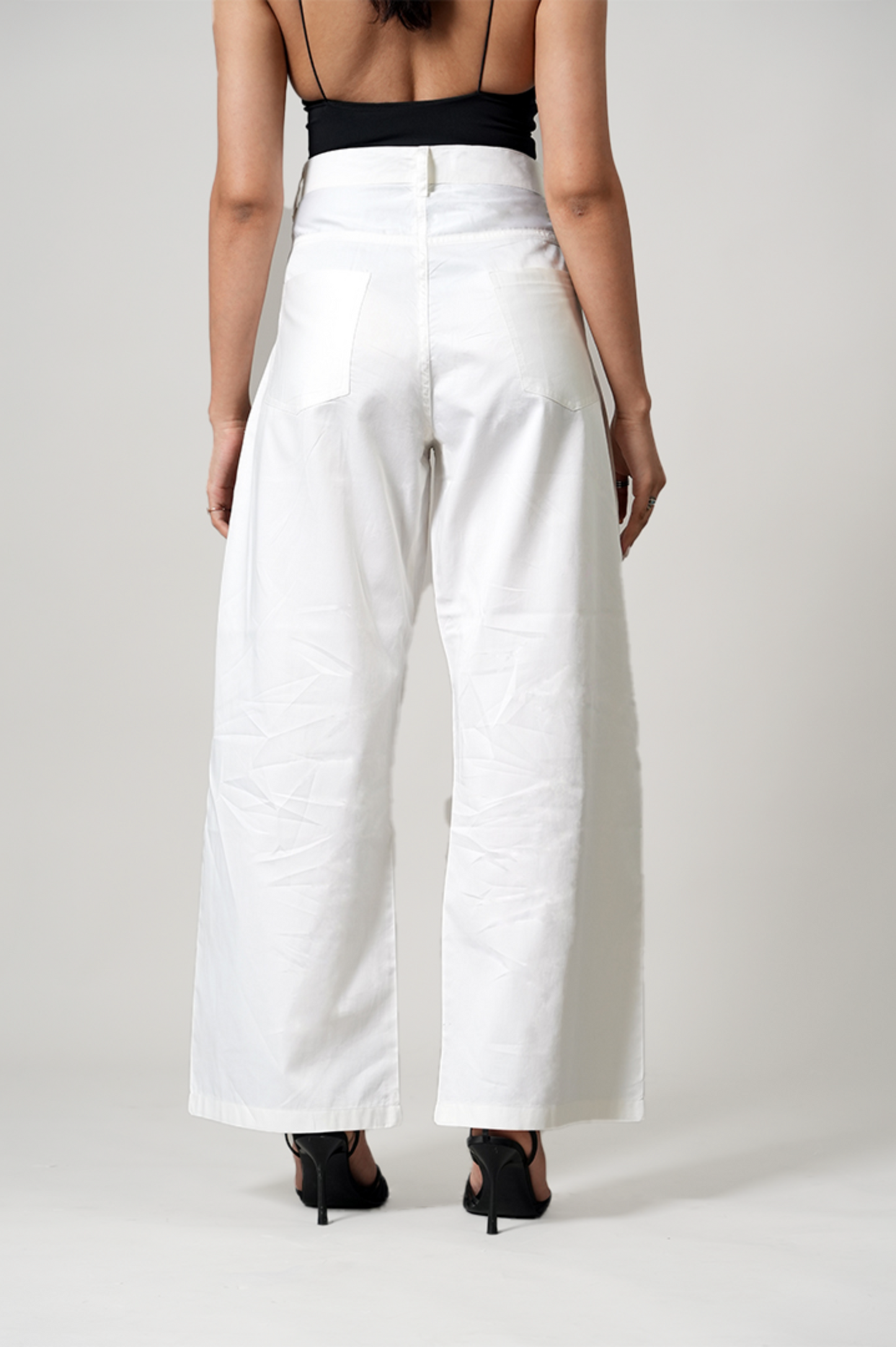 WIDE LEG IVORY TROUSER