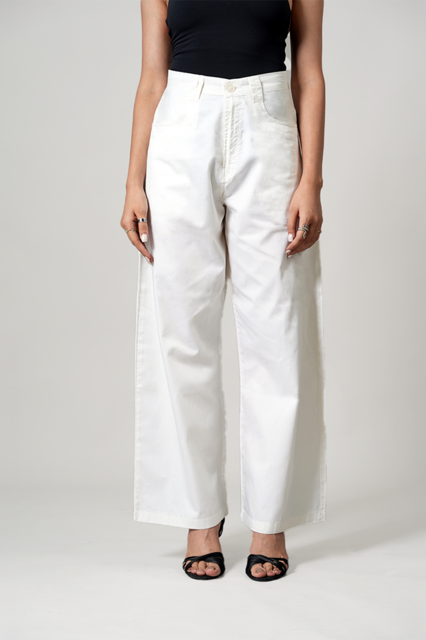 WIDE LEG IVORY TROUSER