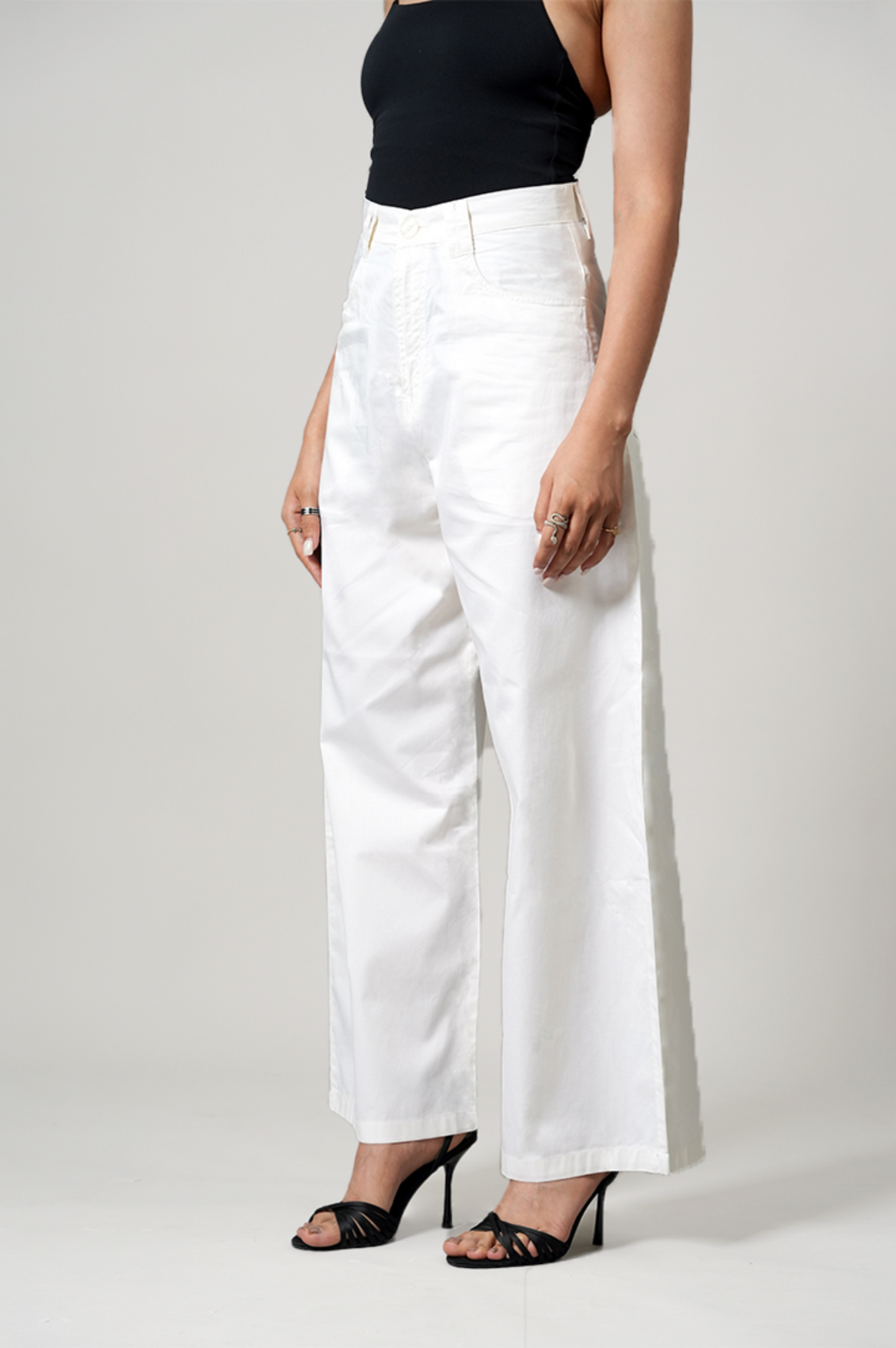WIDE LEG IVORY TROUSER