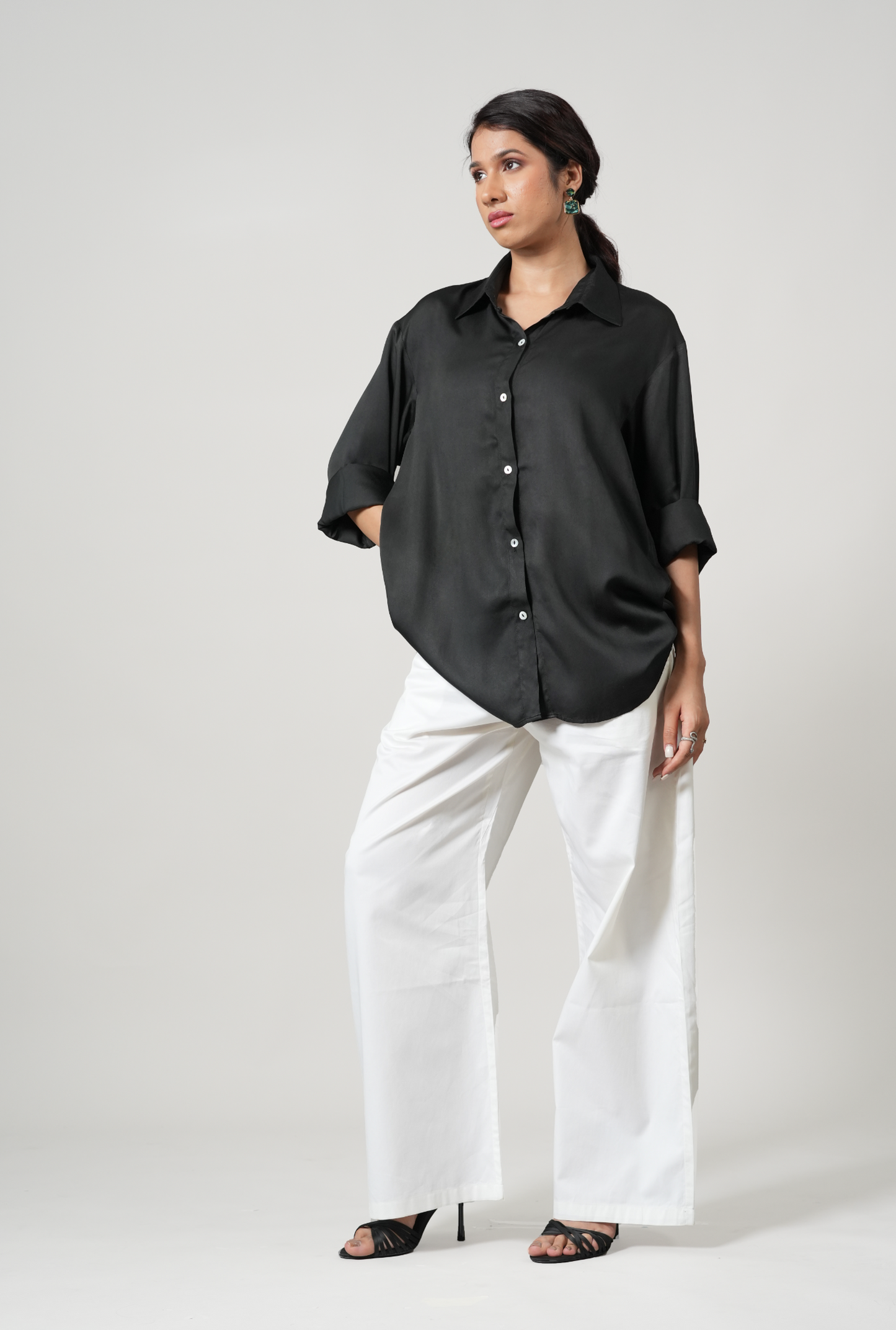 SATIN BLACK SHIRT