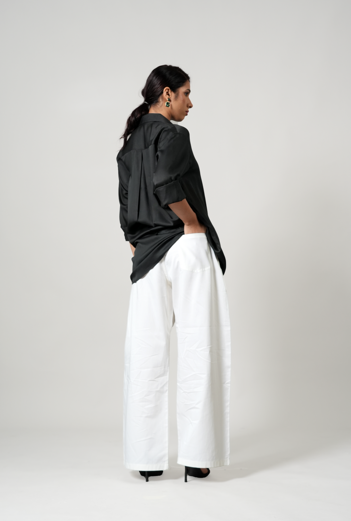 SATIN BLACK SHIRT