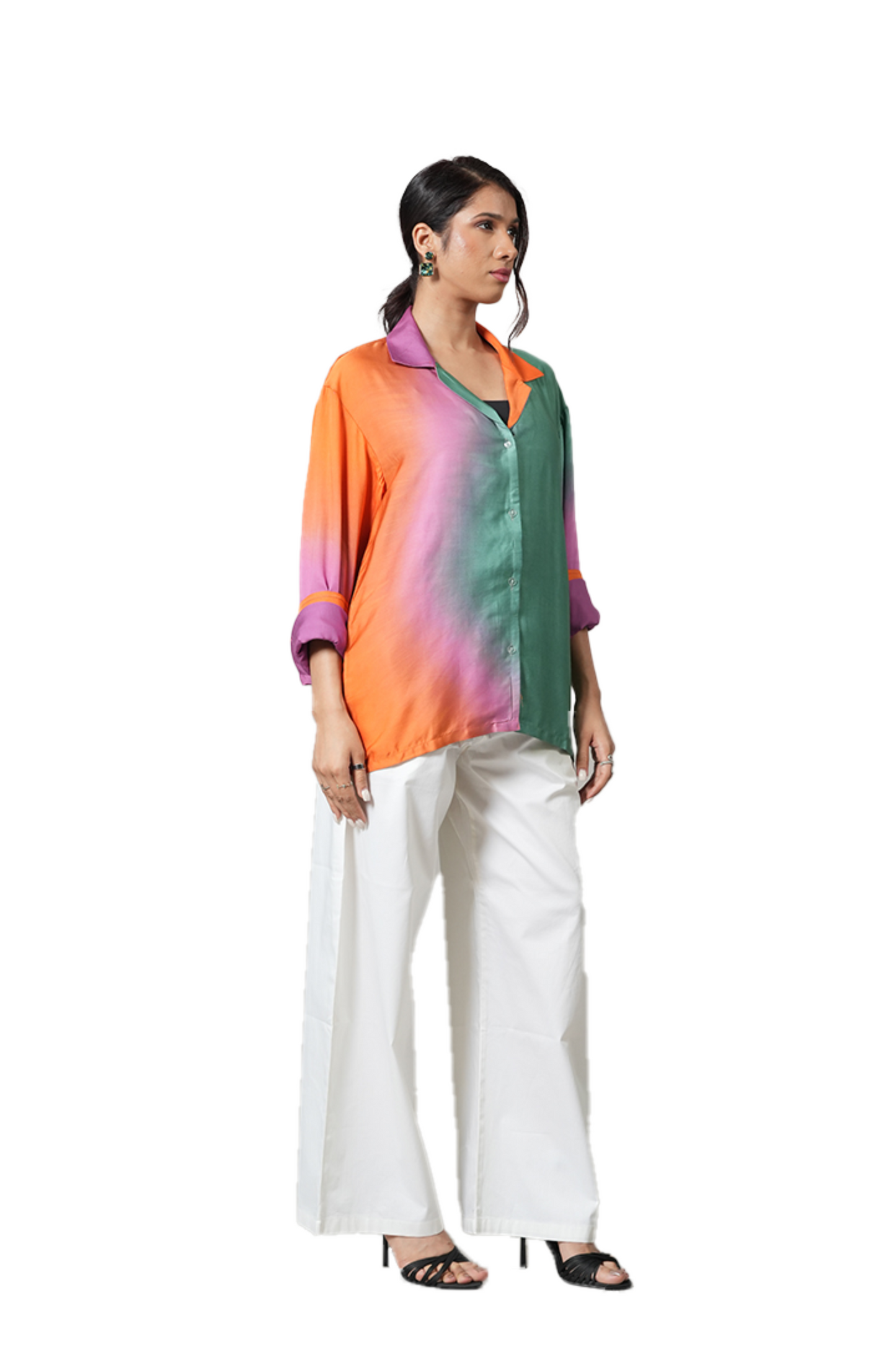 SATIN OMBRE SHIRT