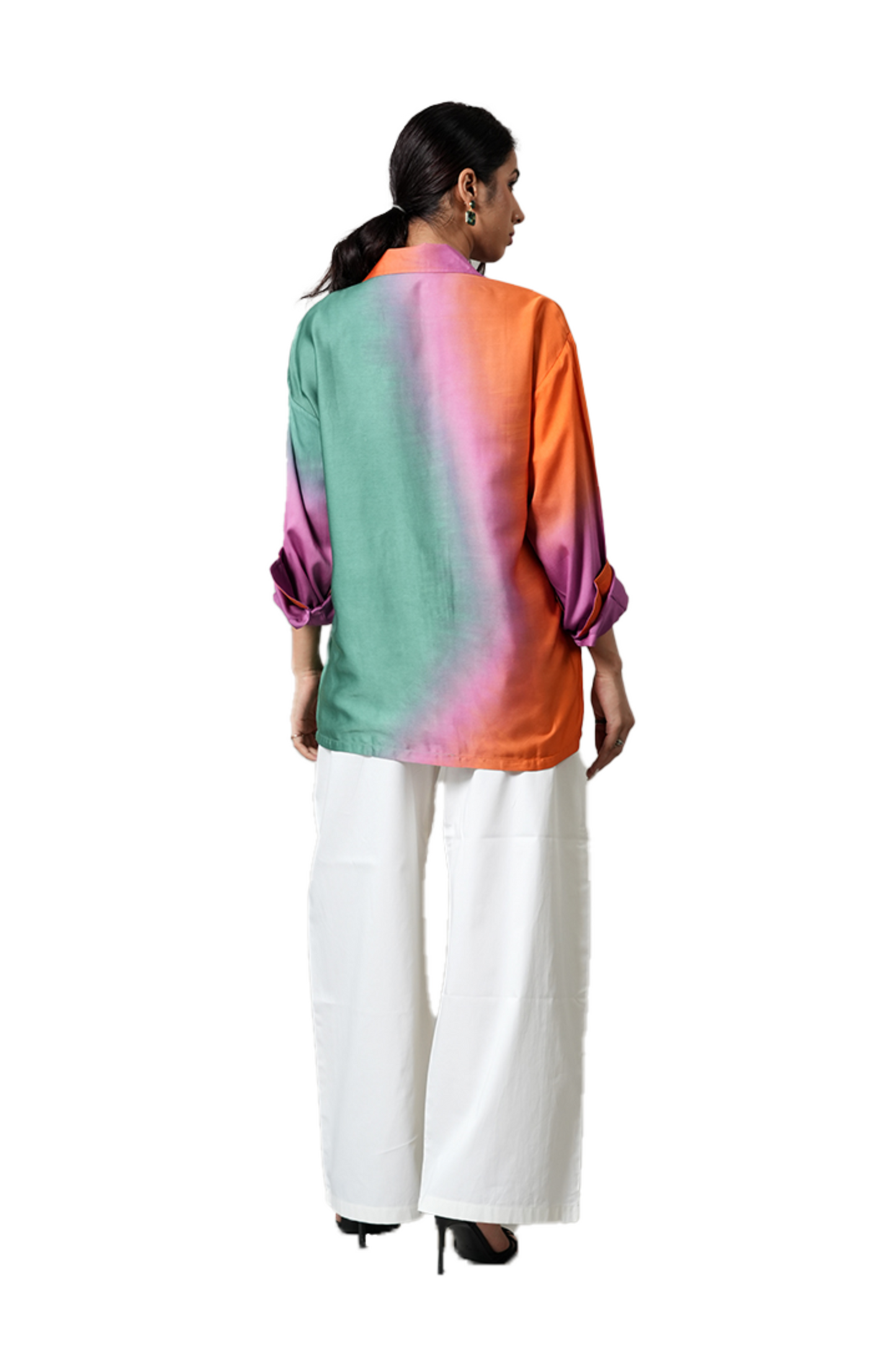 SATIN OMBRE SHIRT