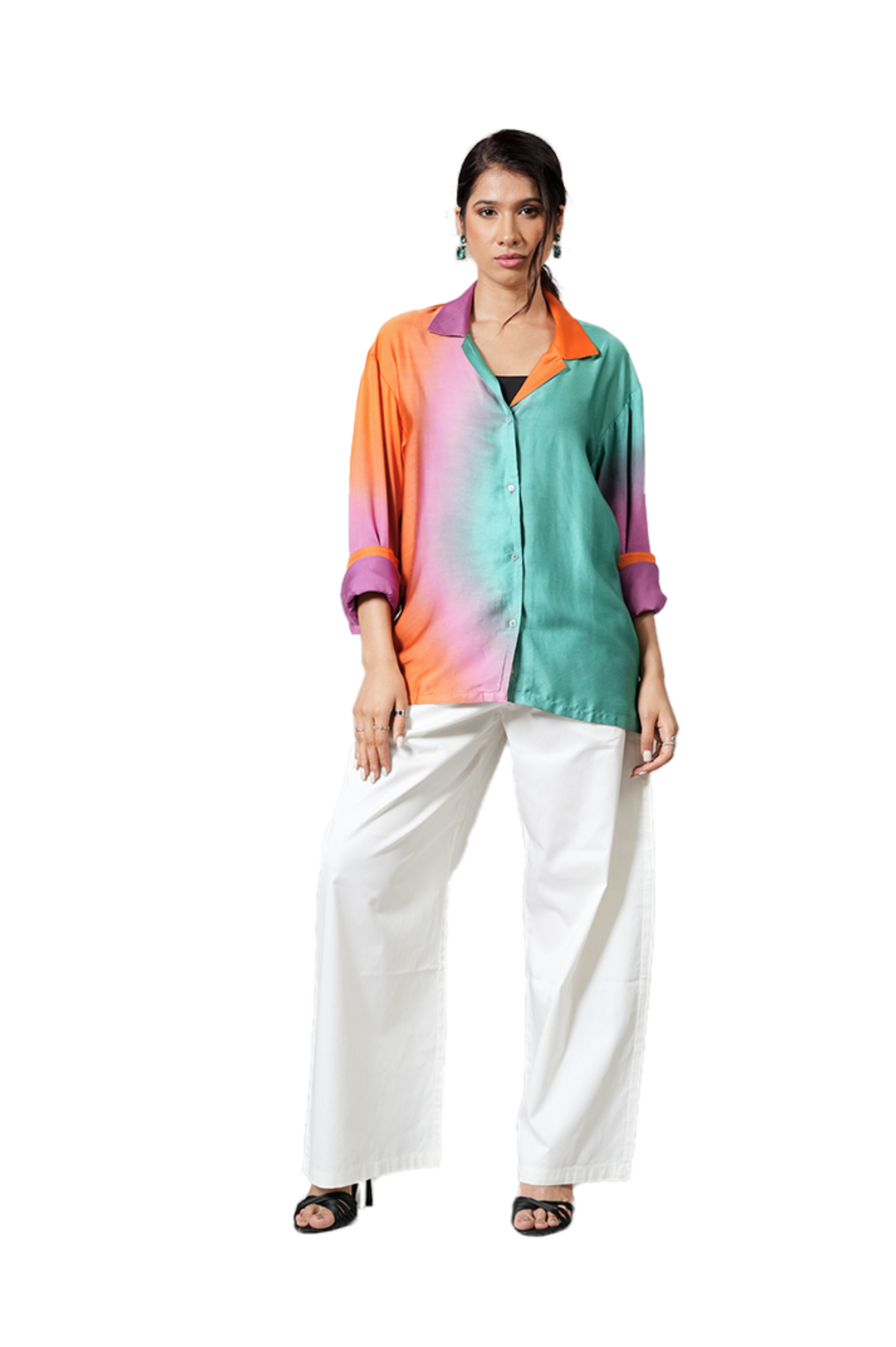 SATIN OMBRE SHIRT