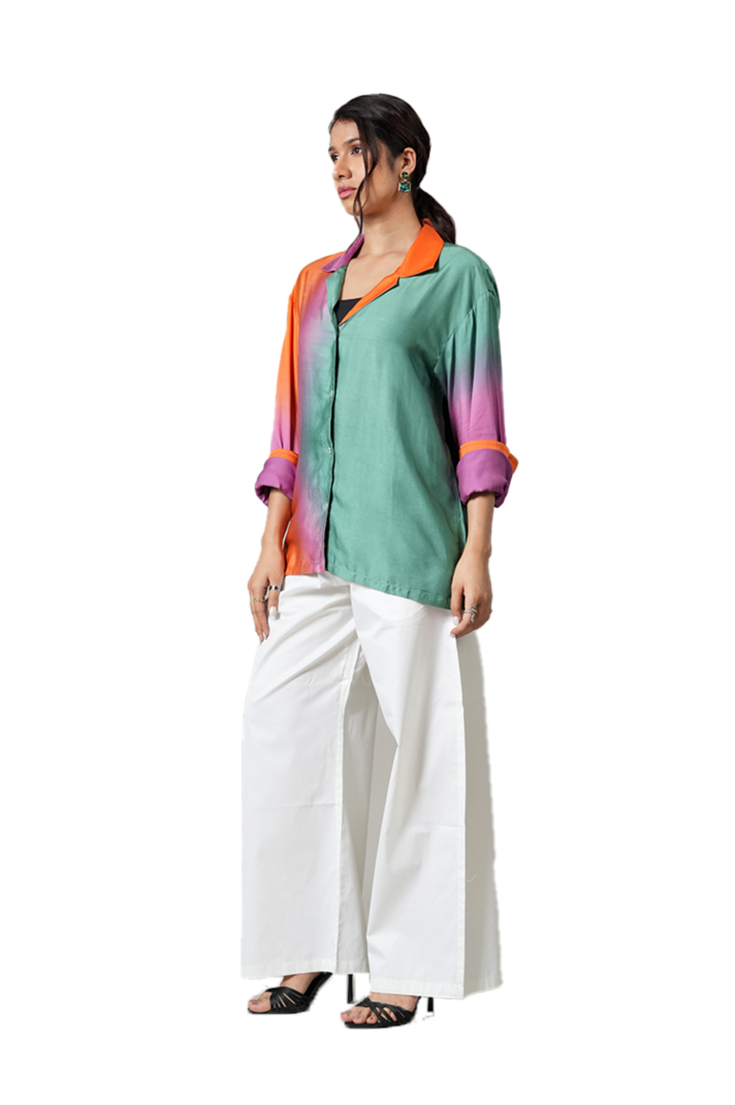SATIN OMBRE SHIRT