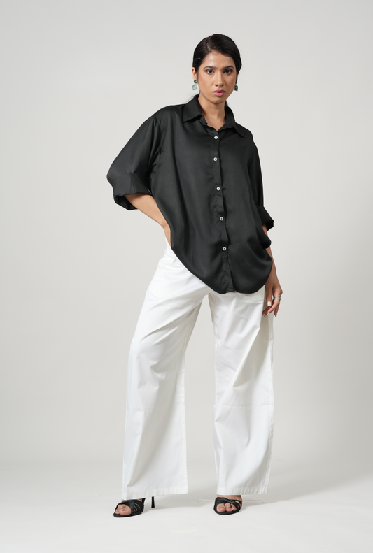 SATIN BLACK SHIRT