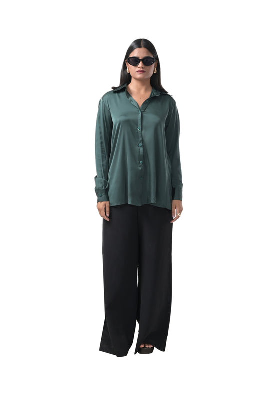 BOTTLE GREEN SHIRT
